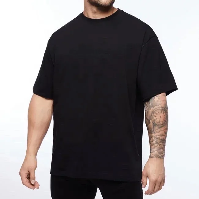 OEM Blue Garment Dyed 100% Cotton O-Neck Long 100% Cotton O-neck T Shirt Long Sleeves men oversized tshirts