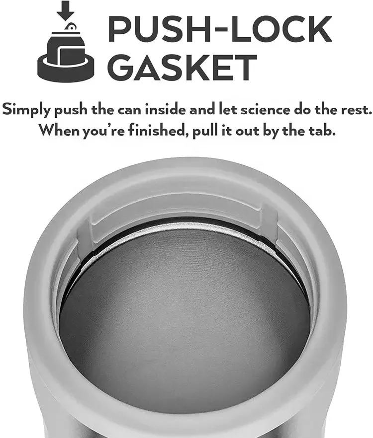 12oz Insulated Skinny Can Cooler Double-Walled Stainless Steel Drink Holder for Slim Beer Can for Tall Skinny Cans