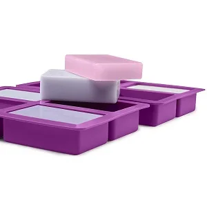 Wholesale Silicone Soap Mold DIY Tools Handmade Chocolate 4 Cavity Silicone Rectangle Brownie Baking Soap Bar Making Molds