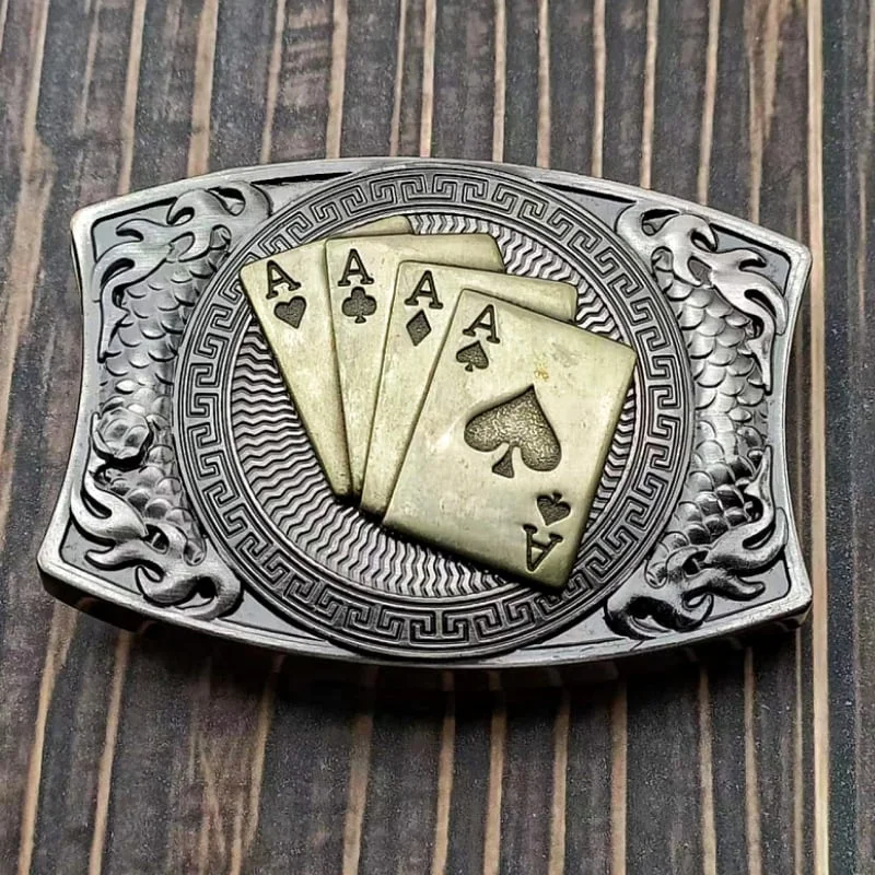 Poker design credit card holder belt buckles