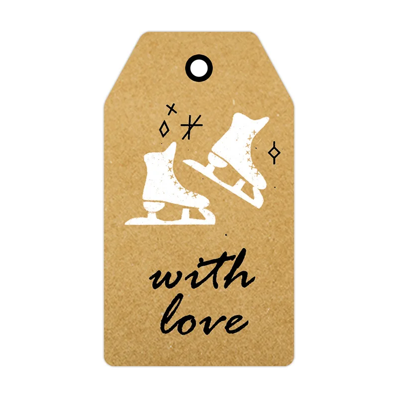 YC500015 Wholesale Custom Garment Hang Tags Kraft Paper Clothing Labels Wax String Leather Jeans  Logo Tag