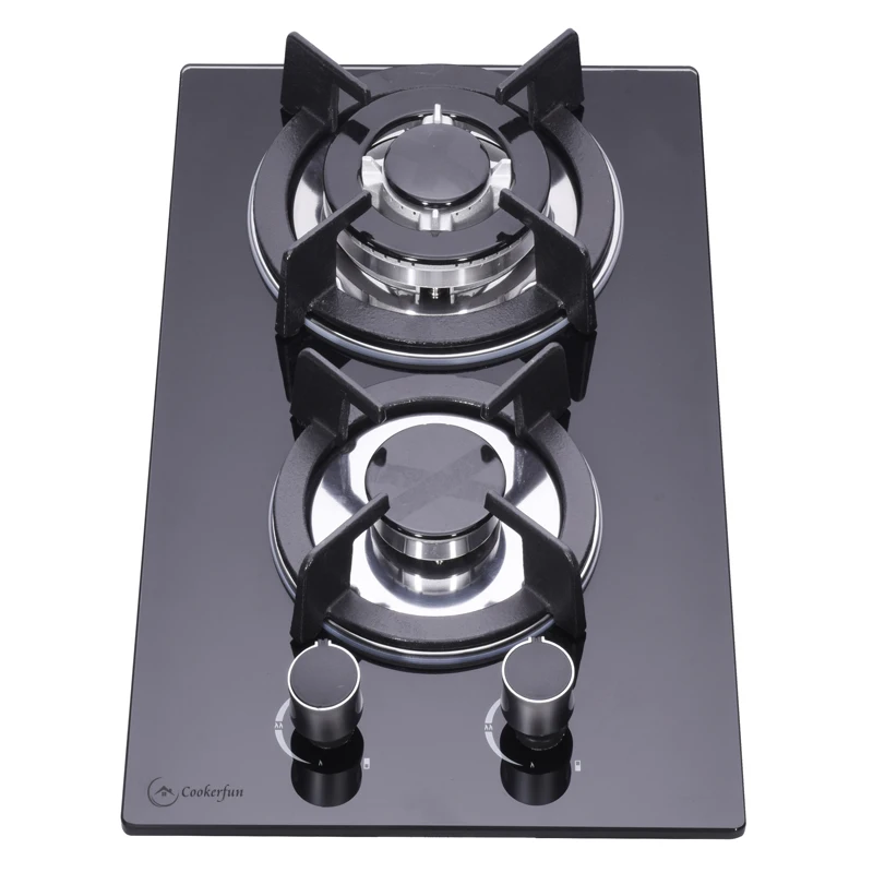 European Style 2 burner stove Toughened Glass gas cookertop Easy to operate gas hob