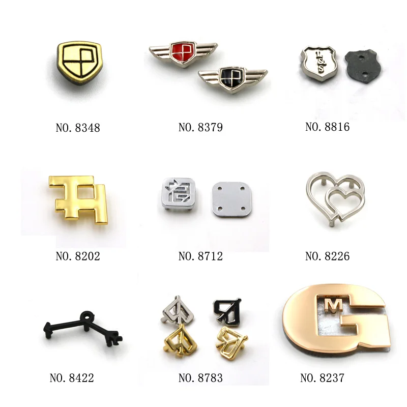High End Brand Design Metal Letters Logo custom logo plate Metal Bag Logo for Shoulder Bag