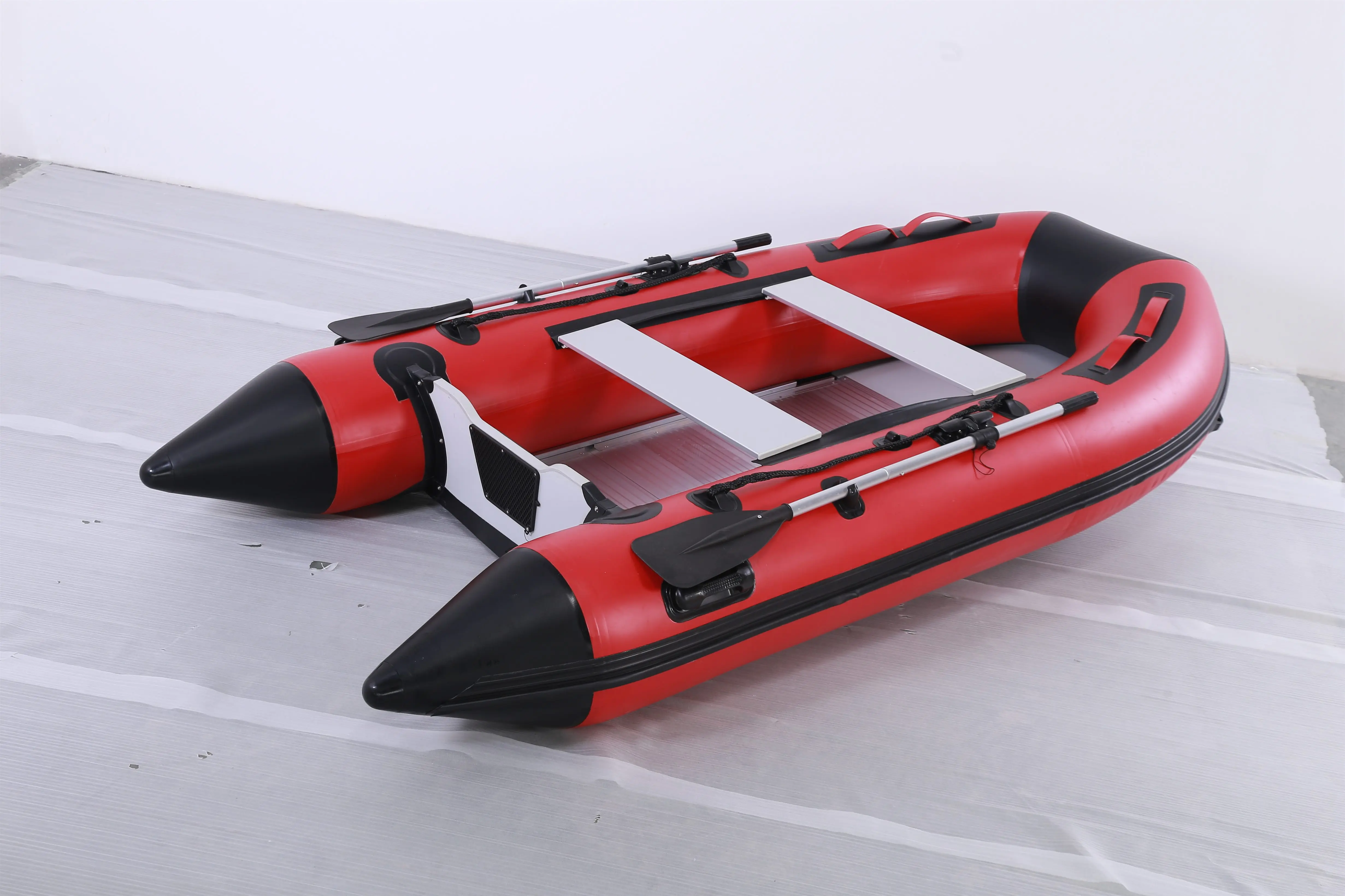 14 ft PVC inflatable fishing boat with paddle 4.3 m marine PVC boat with aluminum floor for rescue on the sea