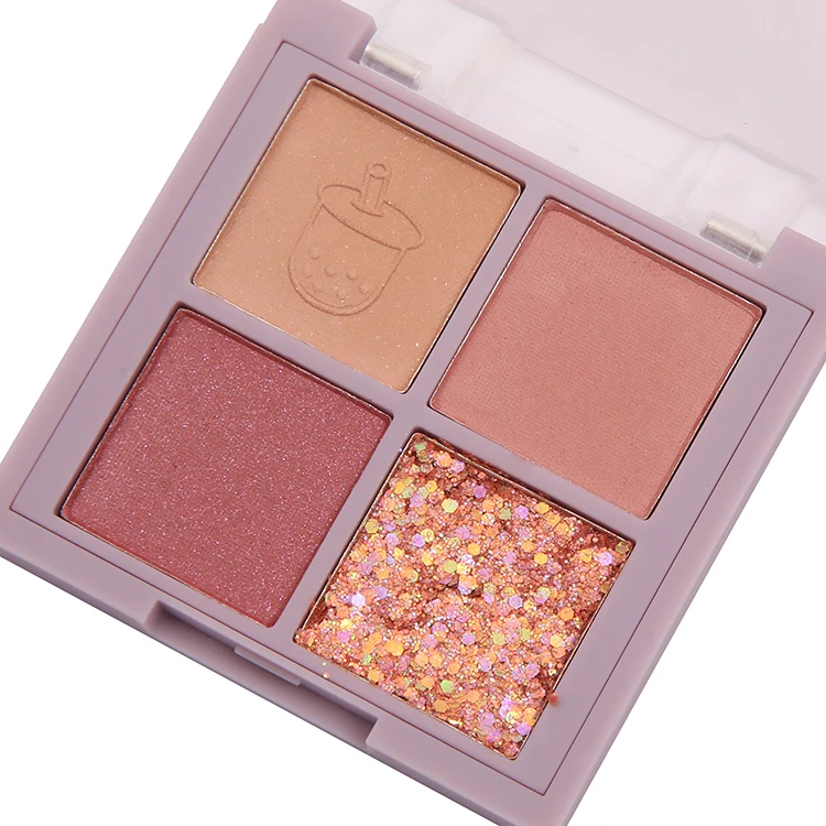 Четырехцветная пластина для теней век ins super flash powder sequins matte parity student