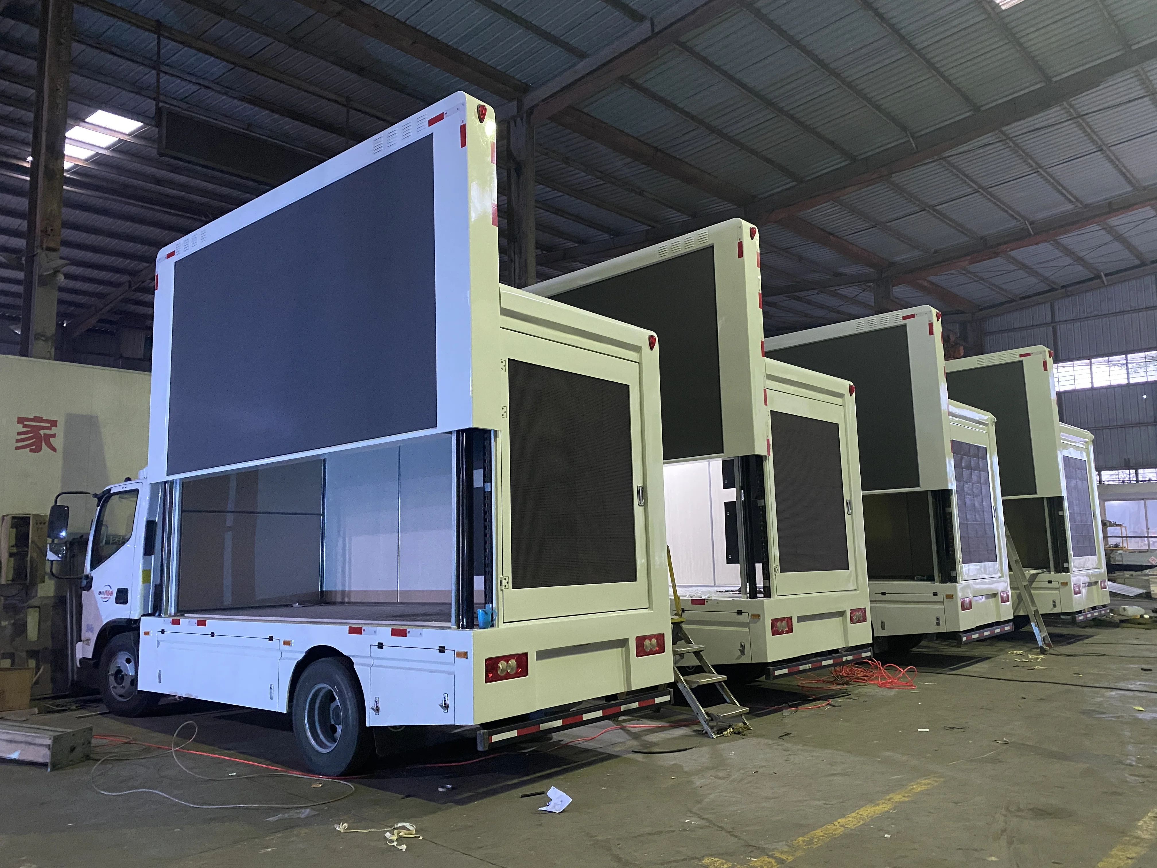 full color outdoor digital 3 sided led moving billboard advertising truck mobile advertising display panel sign screen for sale