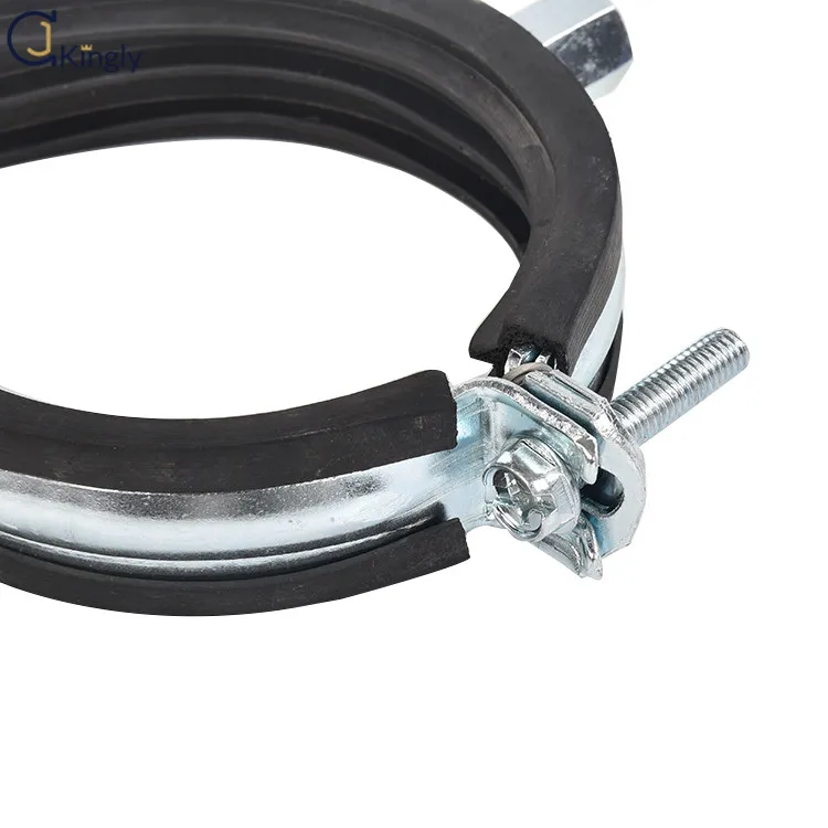 4 Inch DN100 heat resistance steel  pipe clamp with rubber split ring hangers for pipe size 108-114MM