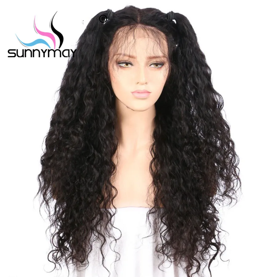 Sunnymay Pre Plucked Full Lace Human Hair Wigs 130% Glueless Curly Wigs Brazilian Remy Hair Full Lace Wigs Bleached Knots