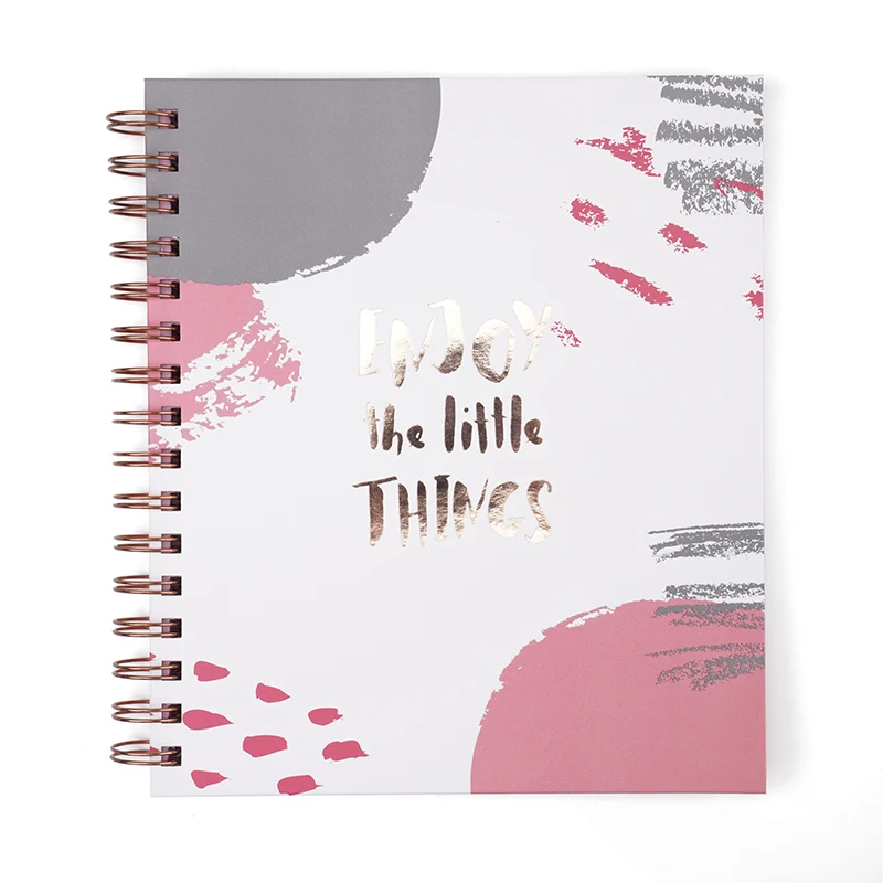 Gold Wire School Hot Sell Low Moq A5 Hard Cover Dotted Lined Custom Journal Planner Cuaderno