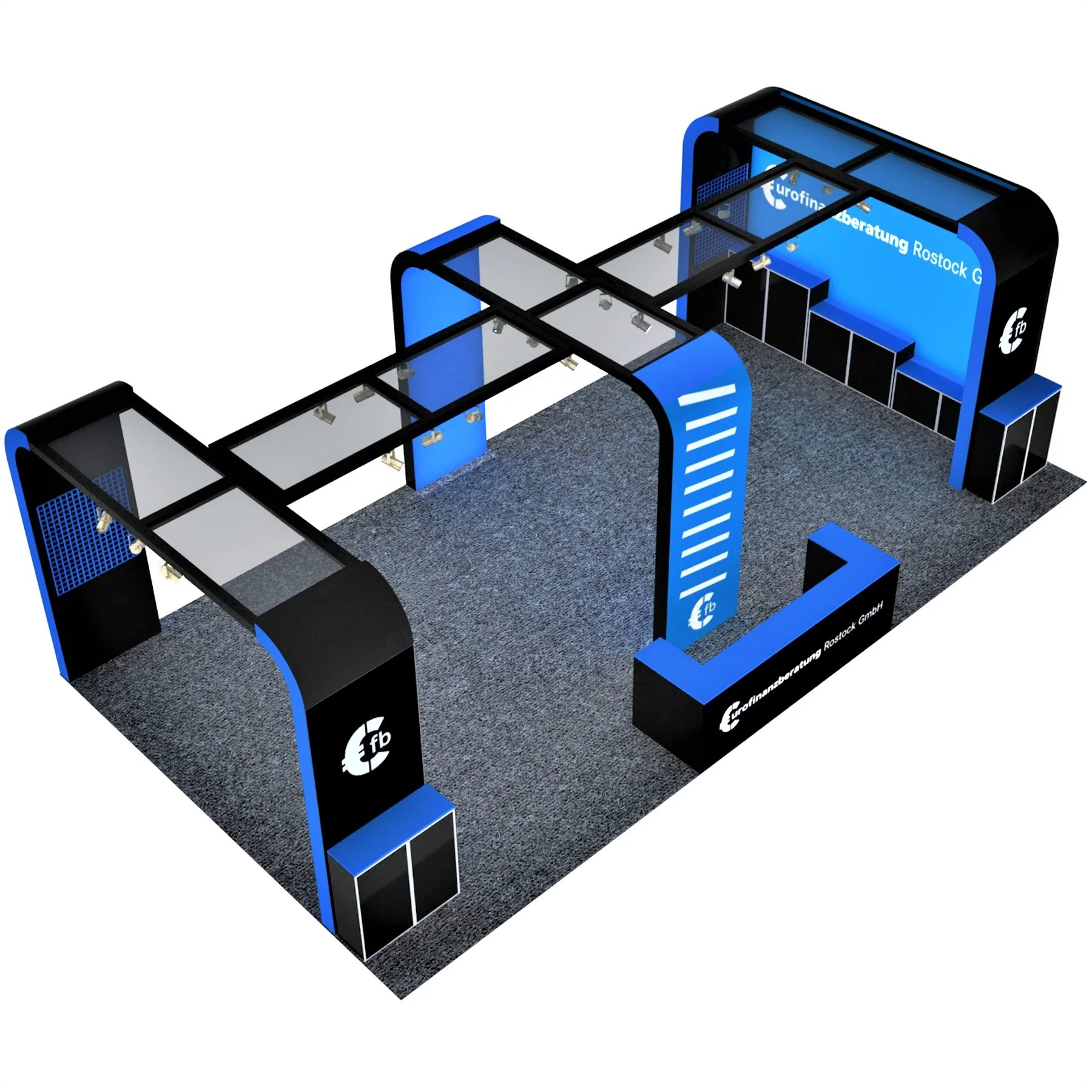 Modular Trade Show Display Booth Stand Exhibition Booth for tradeshow 6x12 aluminum exhibition booth