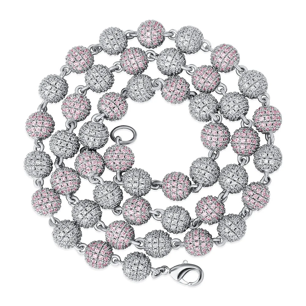 HipHop Bling Jewelry 8mm Diamond Iced Out Collana 18K Cuban Link Chain Necklace Rapper 18 inches for men women