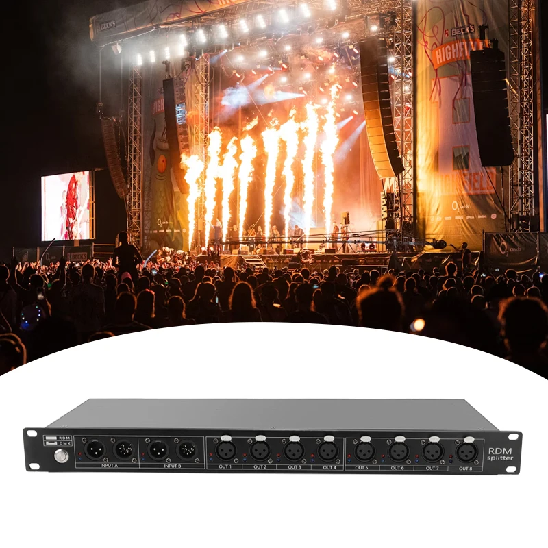 Профессиональный разветвитель RDM & DMX 8-канальный 2 в 4 или 1 8 для управления подсветкой dmx rdm сплиттер узел artnet