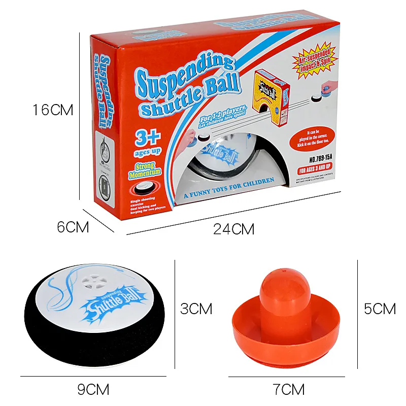 Mini Electric Air Hockey Hover Puck With 2 Red Air Hockey Pushers Air Hockey Puzzle Toy Board Game Gift for Kids Adults