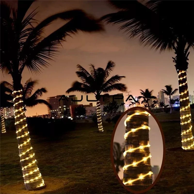 Solar Outdoor Rope String Lights 33ft 240 LED Solar Powered Tube Lights 8 Modes Fairy Light Waterproof Outdoor Decoration