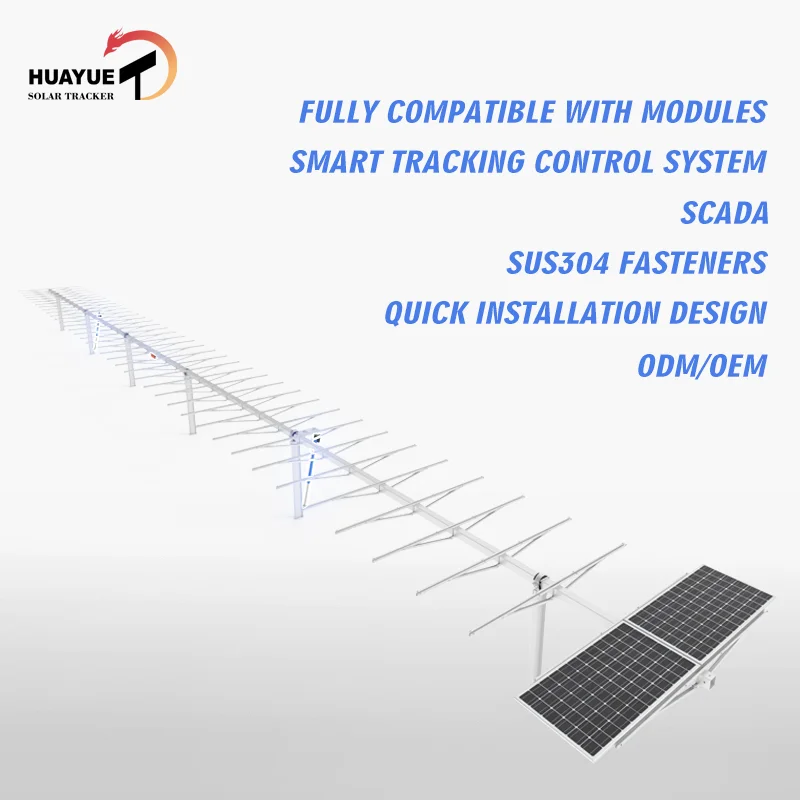 Huayue solar tracker-HYP-2-78PV-210-IR-M-3LD  solar pv sun tracker solar tracker 1 axis single axis PV tracking
