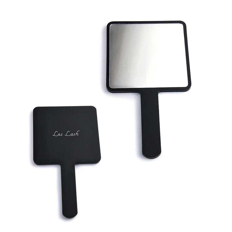 Popular Simple Design Fashion Black Wholesale Portable Hand Held Custom Makeup Mirror