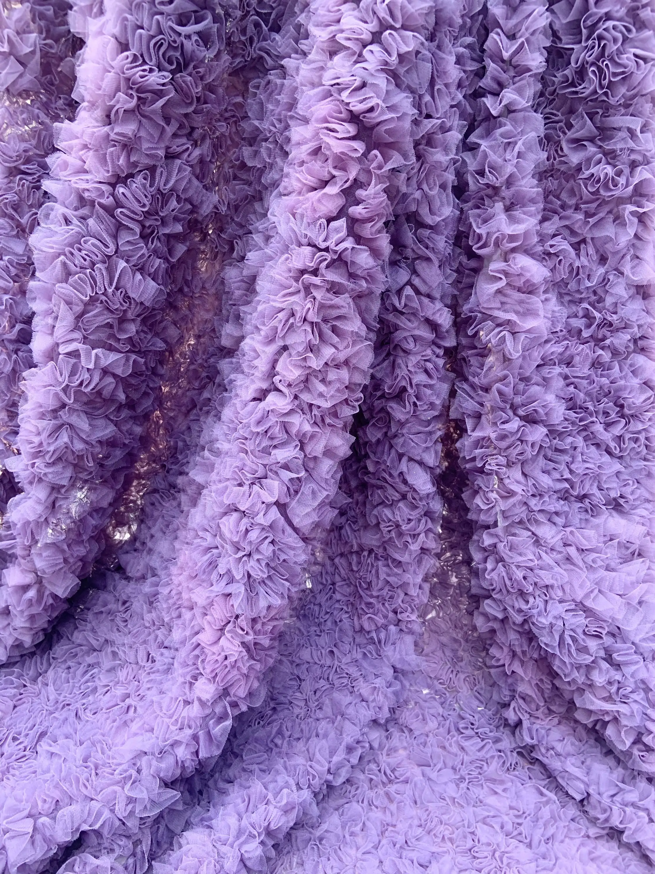 Tie Dye Style Purple Puffy Ruffle Fabric Tulle Net Ruffle Cake Dress lace fabric