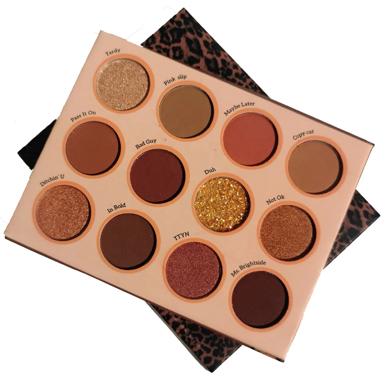 Wholesale amazon top seller new long lasting cardboard vegan natural warm high pigment eyeshadow for makeup