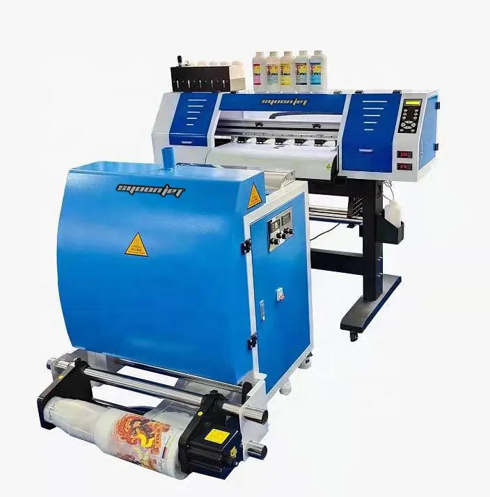 Combo set 60cm DTF PET film Printer with Dual  Printhead For For Epson I3200/4720 &all in one shaking  and Color fixing machine