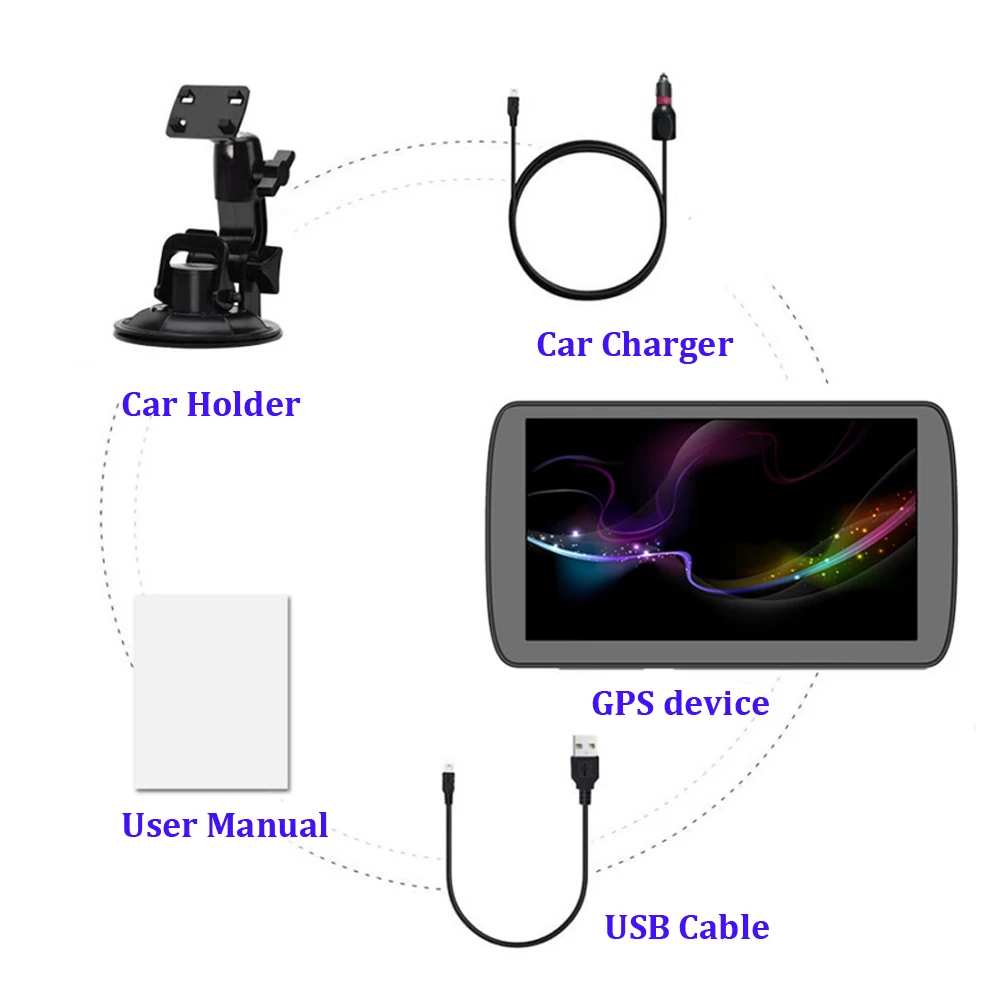 Factory Hot 8GB 256M Windows OS High Brightness Sat Nav for Gps Navigation 9 inch truck