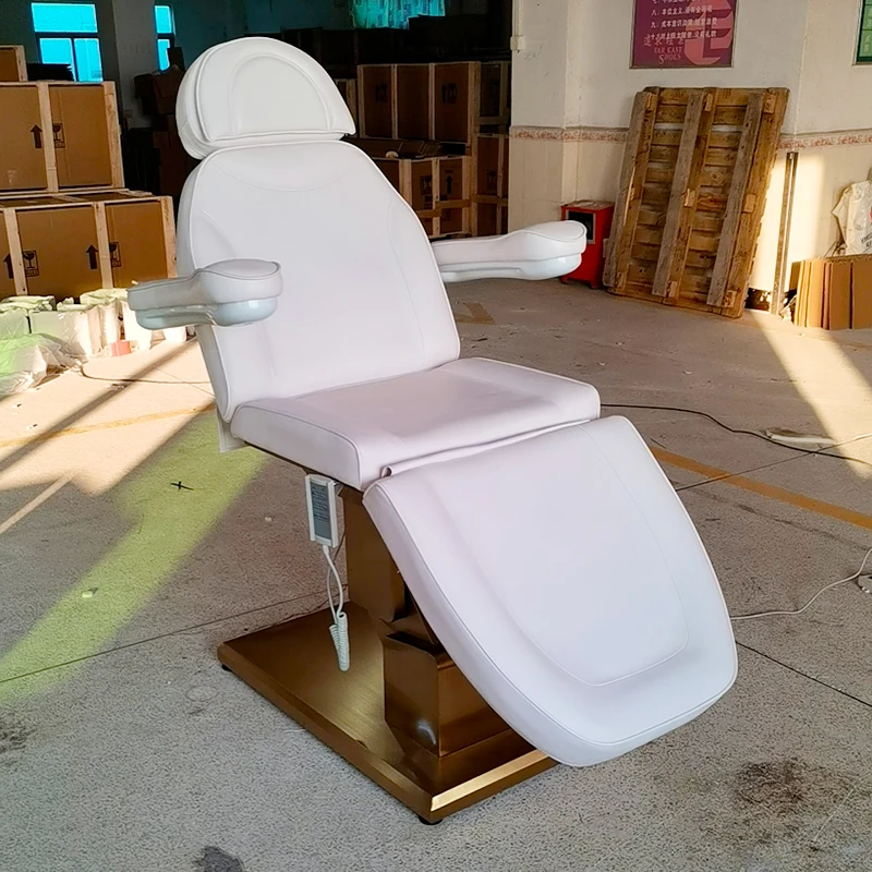 Modern pink massage cosmetic facial bed salon furniture electric luxury gold stainless steel aesthetic clinic bed for sale