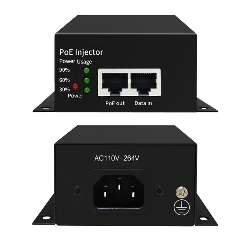 Factory price Passive PoE Injector IEEE802.3af/at Single POE Adapter 10/100/1000M ports POE switch