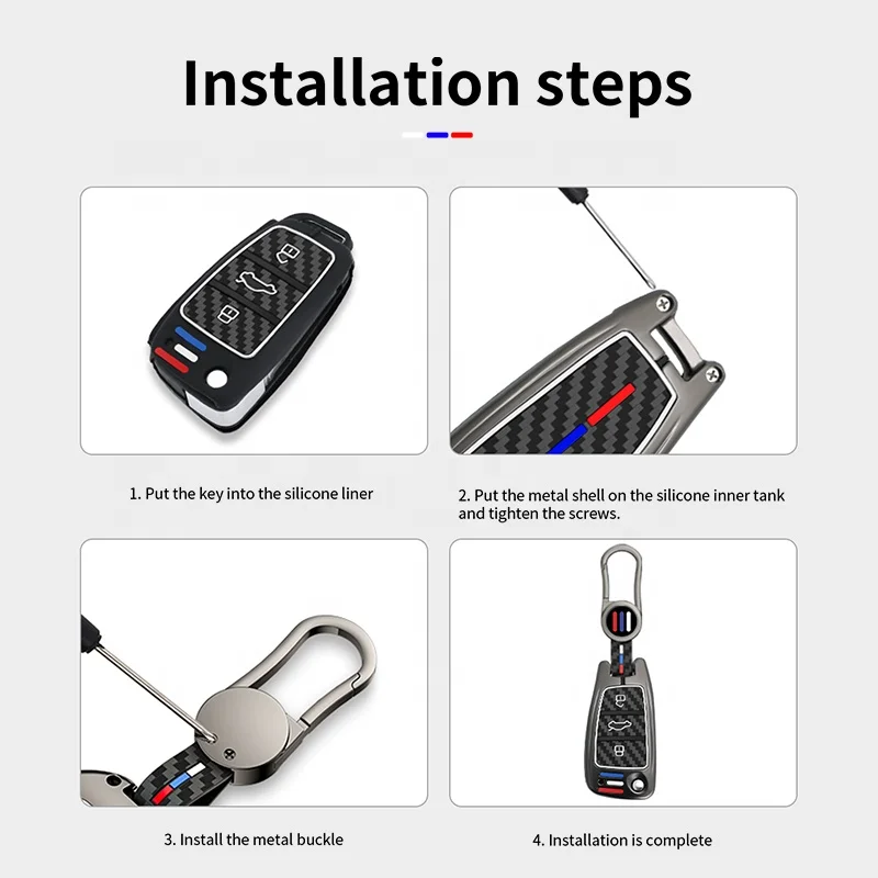 2023 New Style Sport Zinc alloy silicone Car Key Case Applicable All-inclusive Key Cover Protection Case Key Chain For Audi