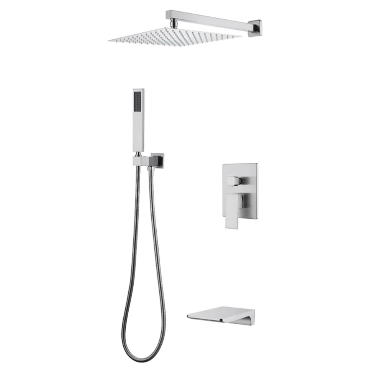 Golden Luxury New Design Bathroom Brass Exposed Shower Set Mixer Rainfall Jet Spray Pattern Luxury Bathroom Shower System Sets