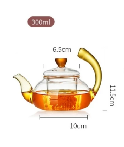Glass teapot filtered by hand blow heat resistant