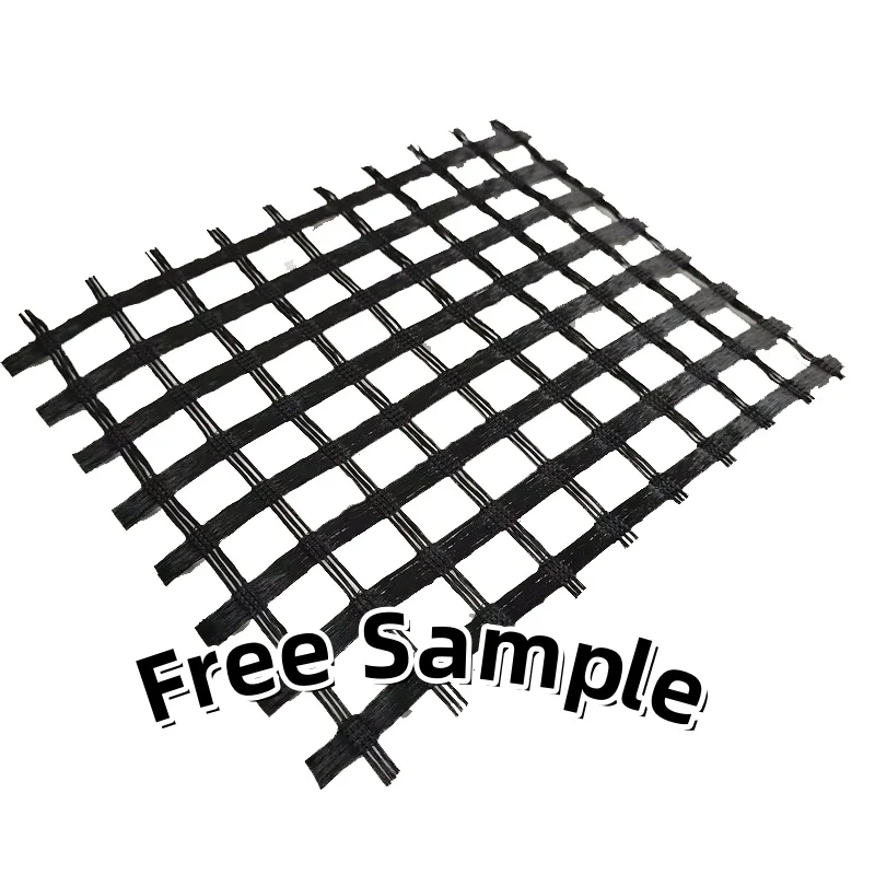 PVC Coating Polyester Geogrids 50KN 80KN 120KN For Airport Slope Retaining wall Reinforced PET Geogrid