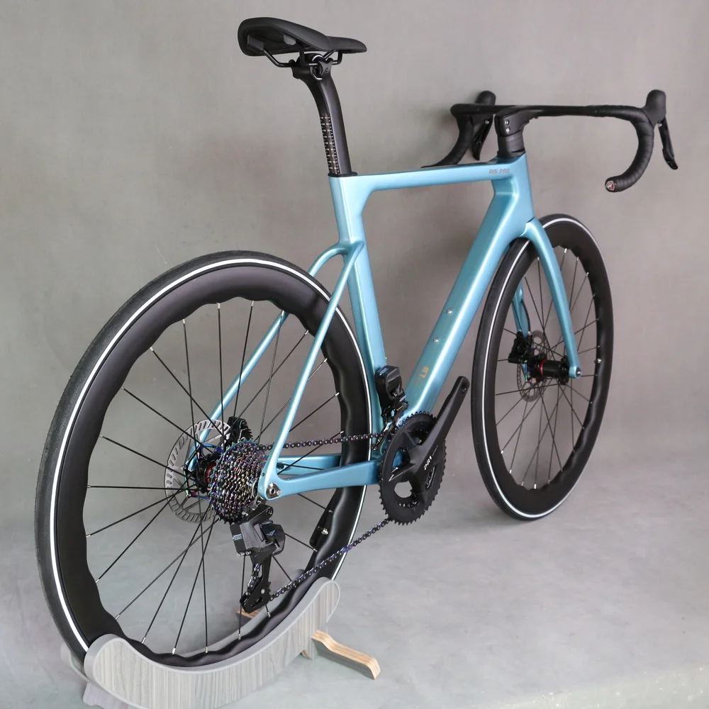 Sapphire Blue Paint TT-X42  24 Speed Disc Brake Road Bike Carbon Normal Wheels Wheeltop Hydraulic Electronic Shifting