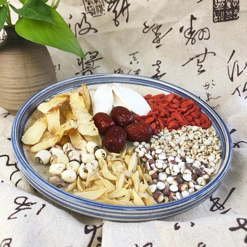 Wholesale summer health soup package lotus seeds and lilies mixed with jade bamboo, barley and red dates, medlar