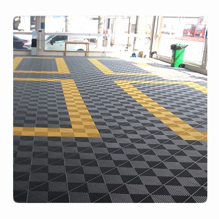 Plastic Vented Modular Interlocking Garage Floor Tiles Pvc Pp Garage Flooring Mat