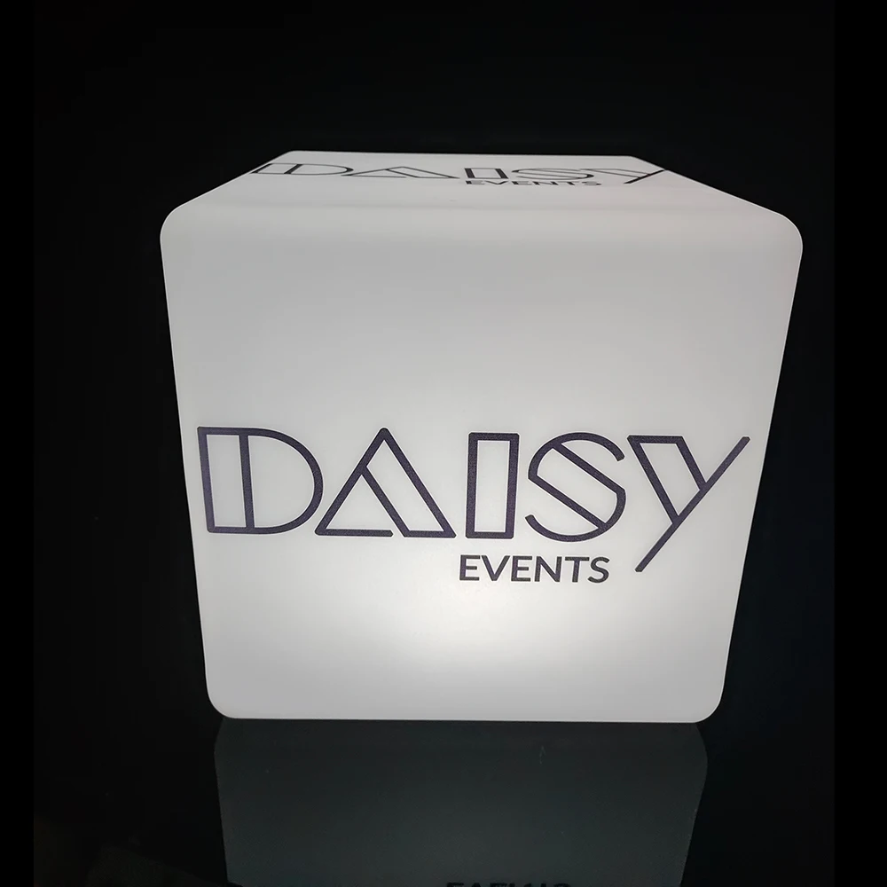 Garden Patio Led Furniture Customized Displaying Outdoor Led Cube Light with Logo Printed Party Event Cube Seat and Table