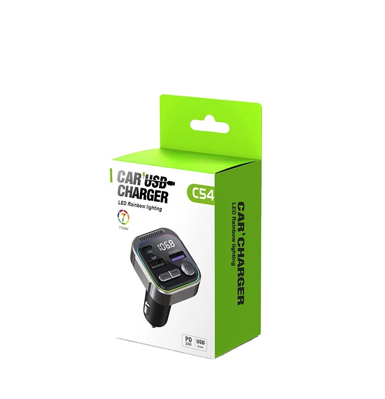 Car Blue Tooth 5.3 USB Charger PD30W QC 3.0 Car MP3 Player Music FM Transmitter Hands-free Calling Compatible with 12V/24V Cars