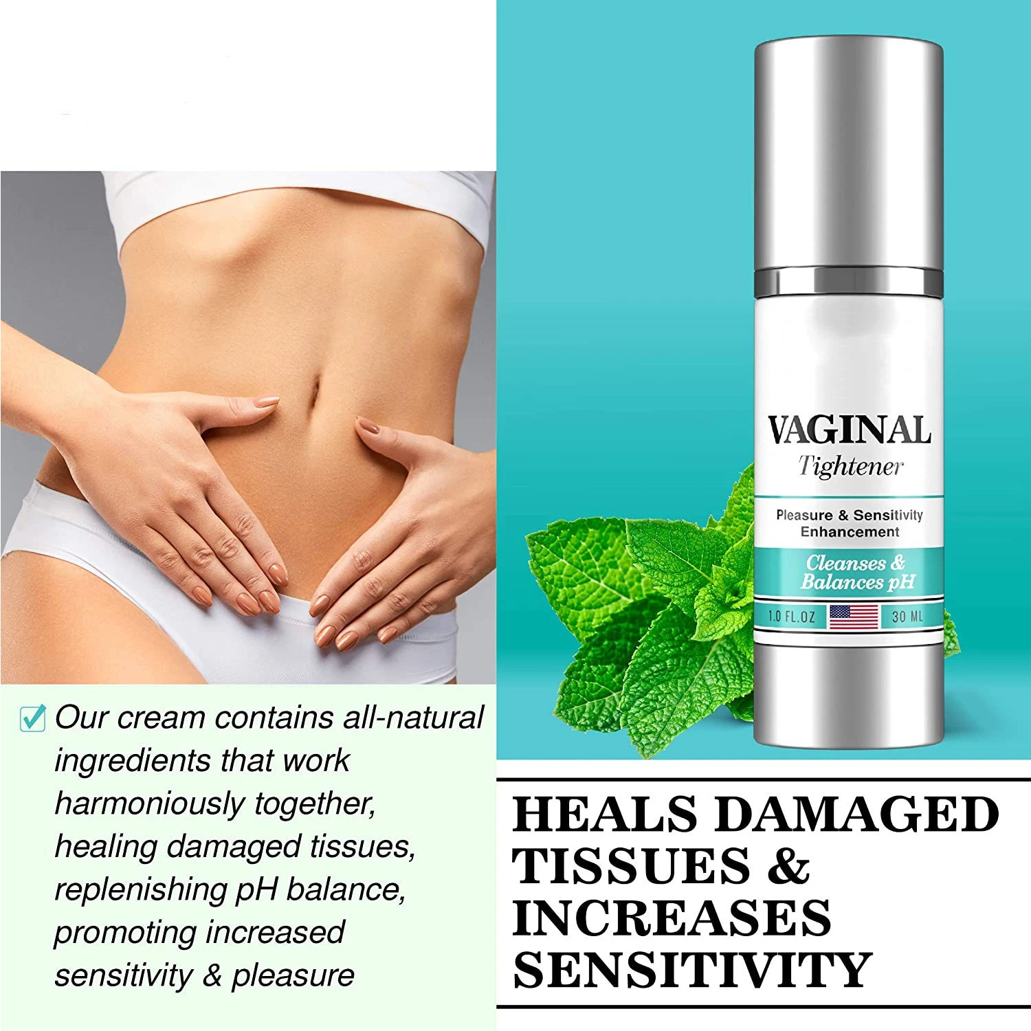 Private Label Female Vaginal Whitening Tightening Cream Better Absorption Than Vaginal Tightening Gel Nourishes &Balances pH