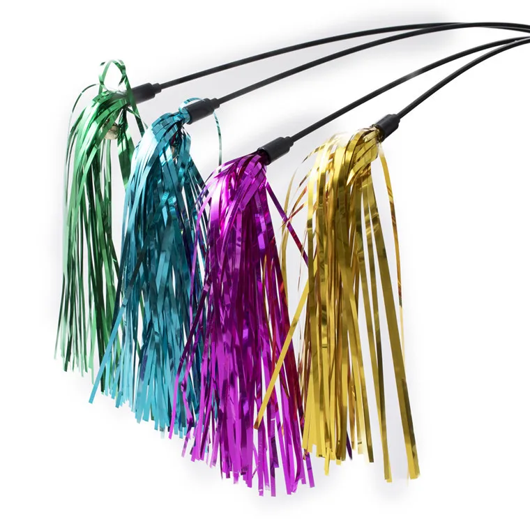 Short pole 30cm reflective color crinkle paper cat teaser cat toy