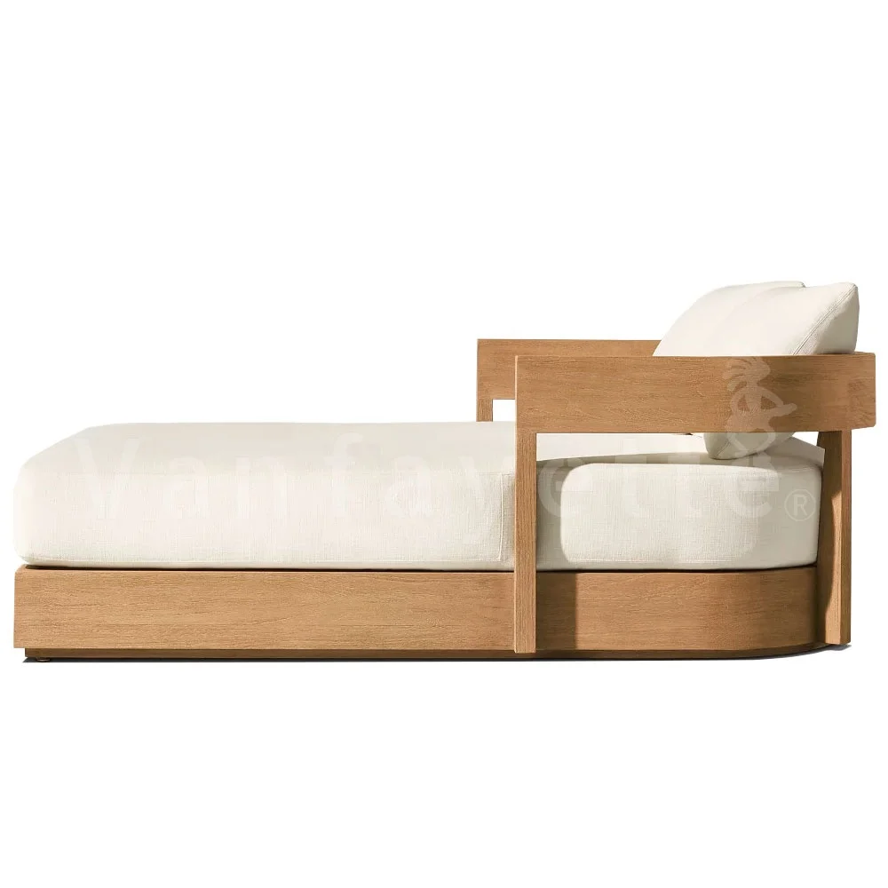 Teak Wood Outdoor Lounge Chair Chaise Lounge Pool Chair Daybed Furniture Interior Project Vanfayette Customized