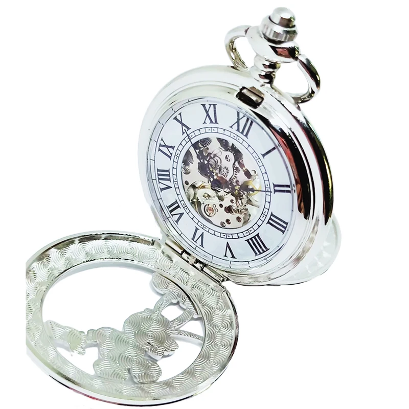 PM7079 Заводская поставка Модные двойные открытые антикварные мужские фирменные Механические карманные часы