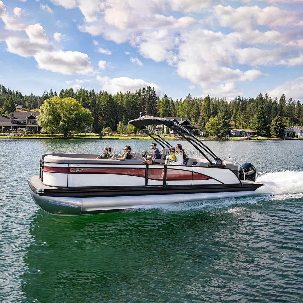 Allhouse Aluminum Luxury Yacht Electric Motor-Powered Pleasure Pontoon Boat for Entertainment