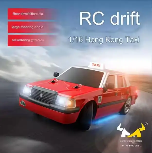 2.4G MN-38 1/16 Drift Remote Control model car 50mins using time rc Taxi