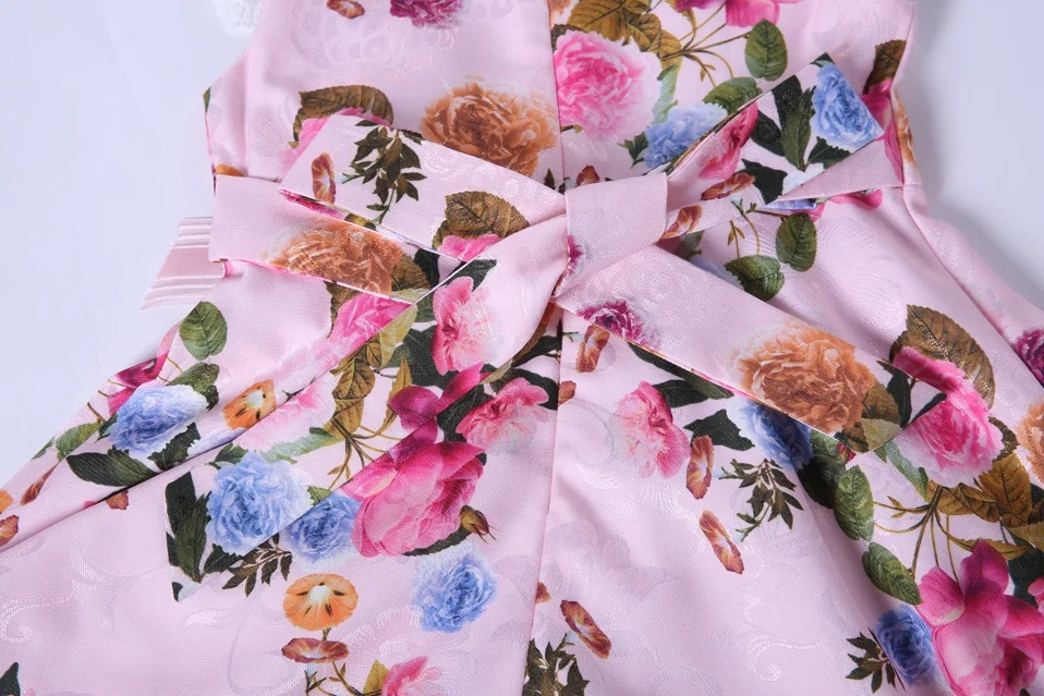 OEM Pettigirl boutique pink lovely lace flower wedding beautiful girl dress for teenage girls