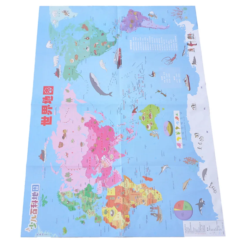 Wholesale Customized Exquisite Detailed World Map For Students To Learn