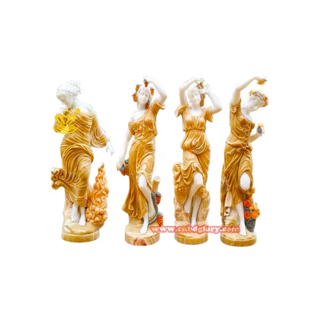 Outdoor Landscape Design ornaments sculpture Modern Marble Four Seasons Goddess Statues