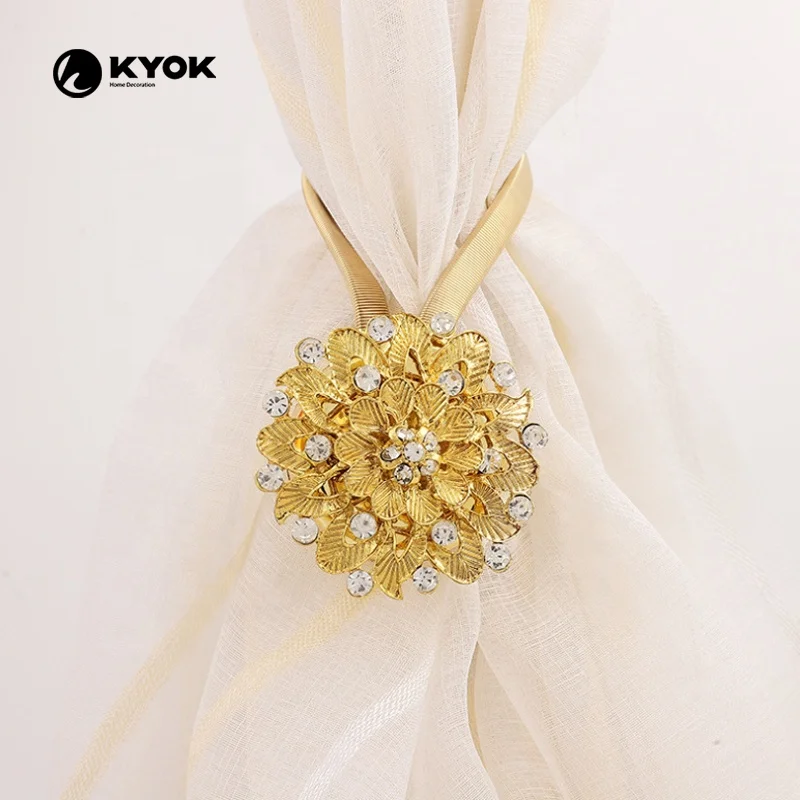 Easy to install  KYOK beaded tassels curtain tieback  leaf curtain tieback decorative shining curtain tieback