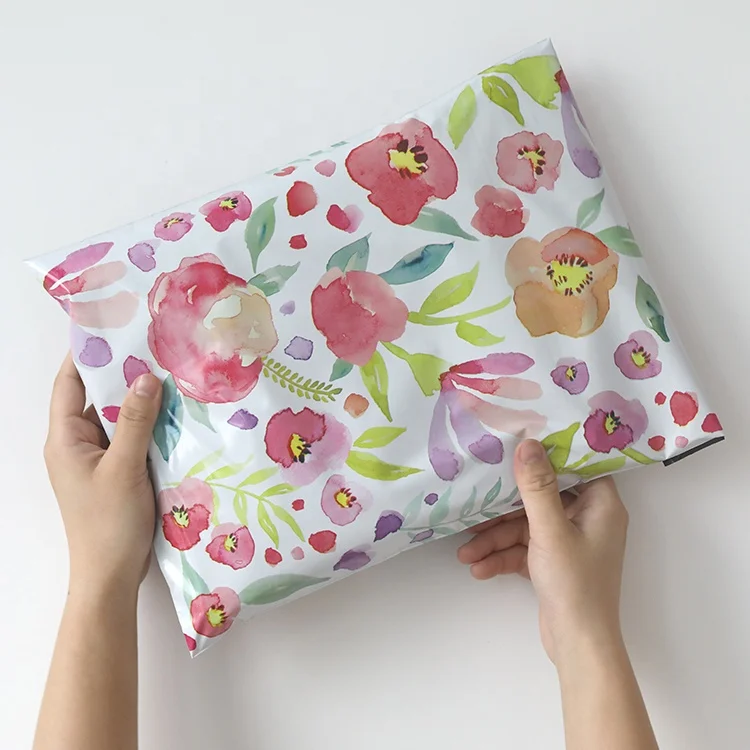 Polybag Packing Bags Poly Mailer Shipping Bags Flowers Surrounded Self Seal Mailing Envelopes Flower Poly Mailer
