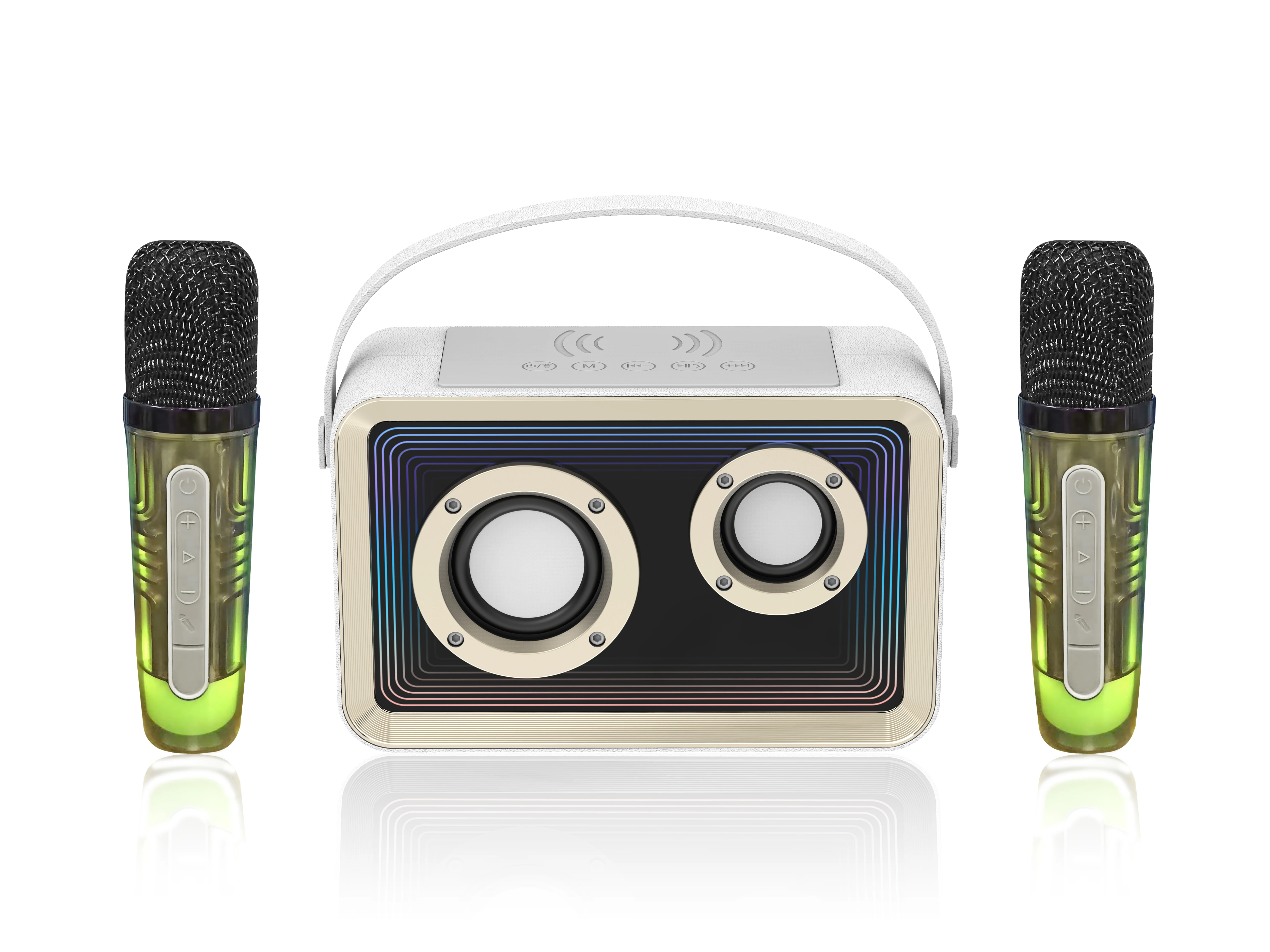 MX04 Intelligent LED Table Lamp Portable Mobile Phone Wireless Charger with Speaker Atmosphere Lamp Clock Alarm RGB Night Light