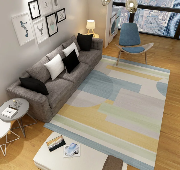 Simple living room bedroom 3D Nordic carpet mat custom creative  geometric shaggy rugs carpet