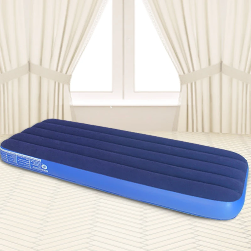 Single Flocking Air Mattress Inflatable Bed Outdoor Camping