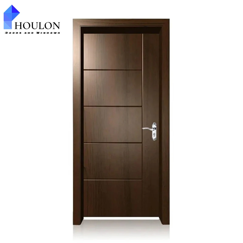 Customized Minimalist Design Black Walnut Wooden Living Room Door Interior Door For Houses
